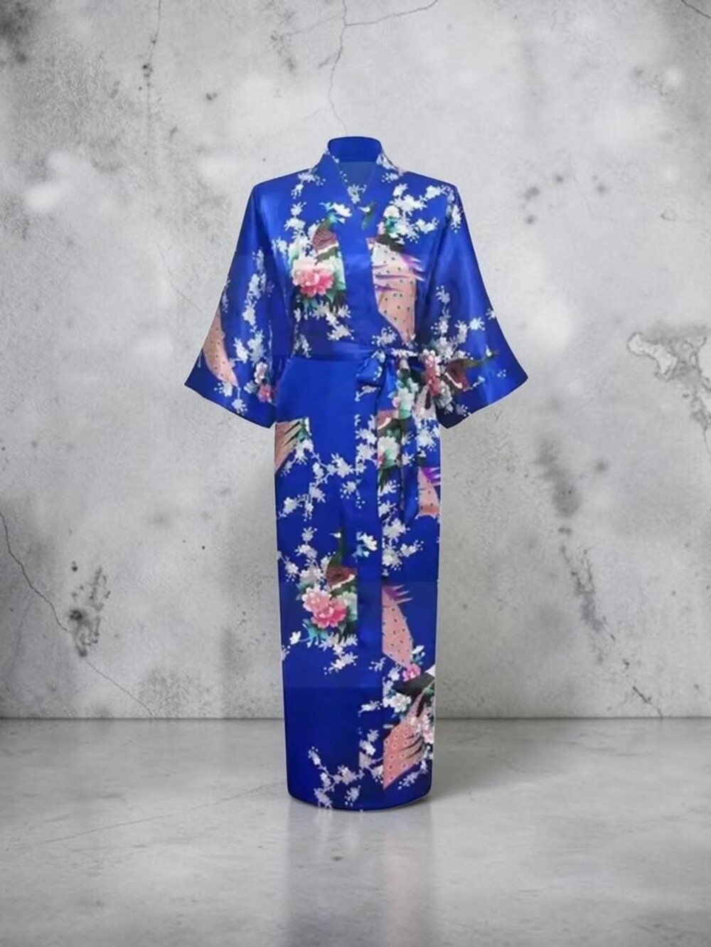 Satin Kimono Robe with Pockets One Size